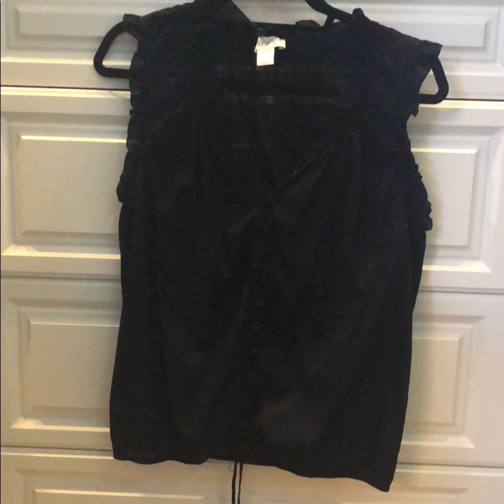Loft navy sleeveless blouse